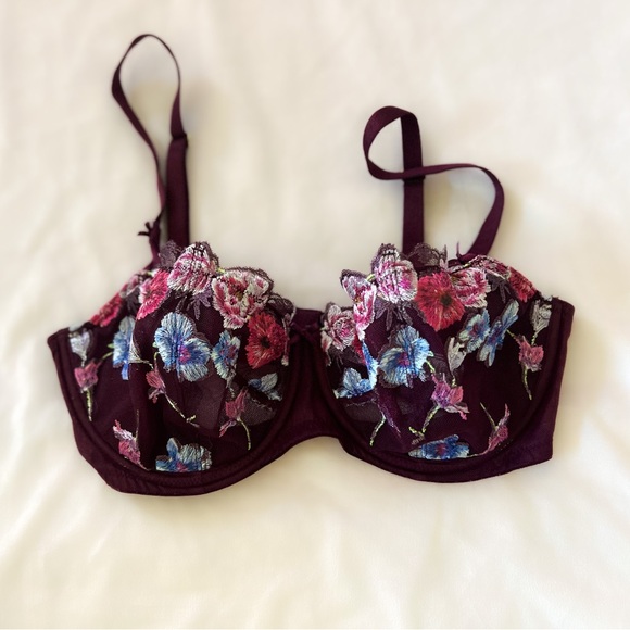 Victoria's Secret Other - Victoria’s Secret Dream Angels Lightly-Lined Floral Embroidery Demi Bra, 34D